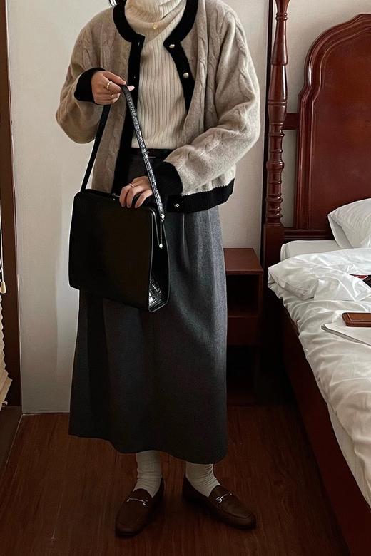 Le Malene 黑灰色H型韩版半裙（无腰带） 15085 商品图1