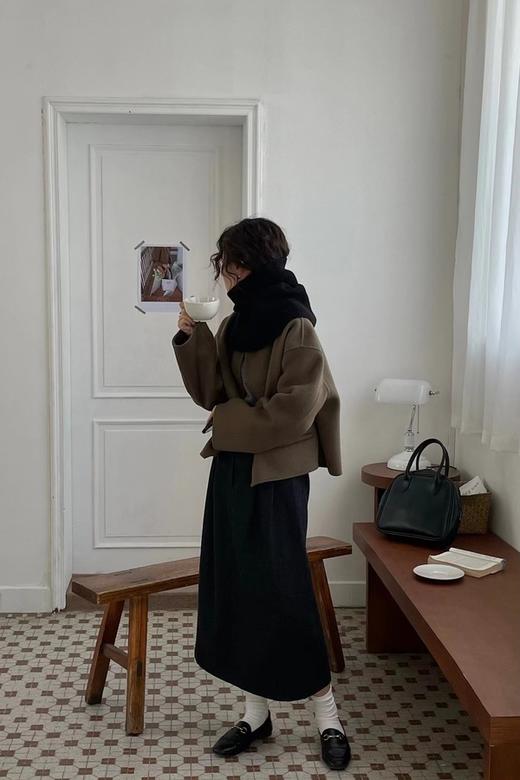 Le Malene 黑灰色H型韩版半裙（无腰带） 15085 商品图2