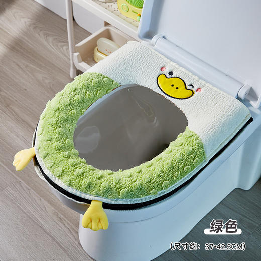 【不脏手❗️加厚超软拉链马桶垫】秋冬柔暖亲肤全包围马桶垫，背面防水PU材质方便打理，四季通用拉链款马桶垫家用加厚保暖新款马桶套QQ 商品图4
