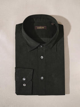 callisto深绿灯芯绒全棉长袖衬衫 FSCSL040C GR