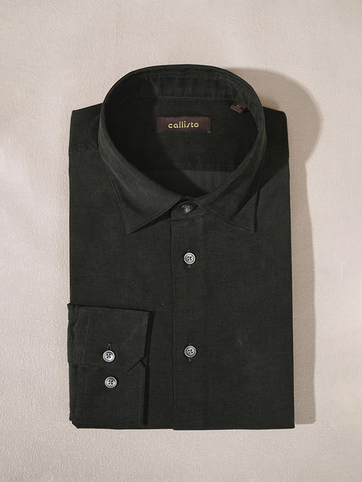 callisto深绿灯芯绒全棉长袖衬衫 FSCSL040C GR 商品图0