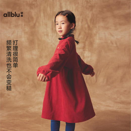 【冬Vol.5】allblu幼岚儿童连衣裙女童秋冬新款灯芯绒裙子保暖高弹舒适女裙ZY 商品图3