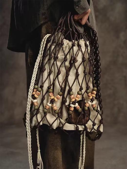 共和GongheRepub/GH24016/「枝桠」油蜡棉结绳新中式编织斜挎包 商品图0