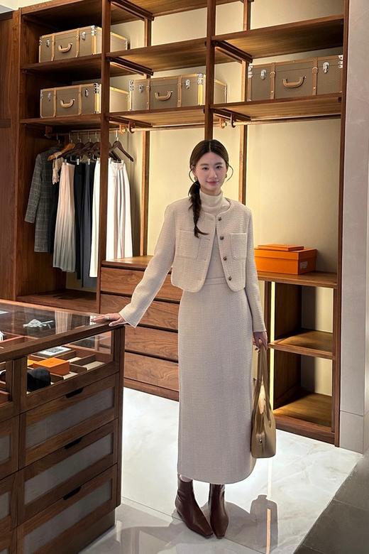 Le Malene 米白色知性优雅小香风外套半裙套装 19538 商品图2