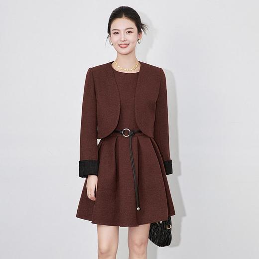 【高货wl】全新升级【铂金会员441/天猫589/差价148】(02934) 洛诗琳名媛高级感气质拼色外套小香风百褶背心裙两件套 商品图4