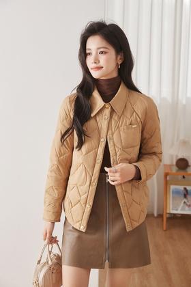 Le Malene 复古衬衫版型鸭绒薄外套 19486