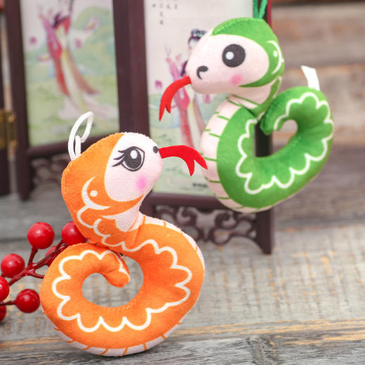 【开启一扇新窗！生肖蛇年吉祥物】印花小蛇毛绒小挂件包包钥匙扣生肖蛇年吉祥物毛绒玩具年会礼品。ry 商品图3