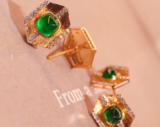 1.5ct糖塔祖母绿耳钉 商品图3