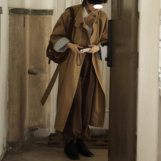 裁缝学苑AQ388立领落肩廓形长款风衣外套纸样女装大衣版型图纸 商品图1