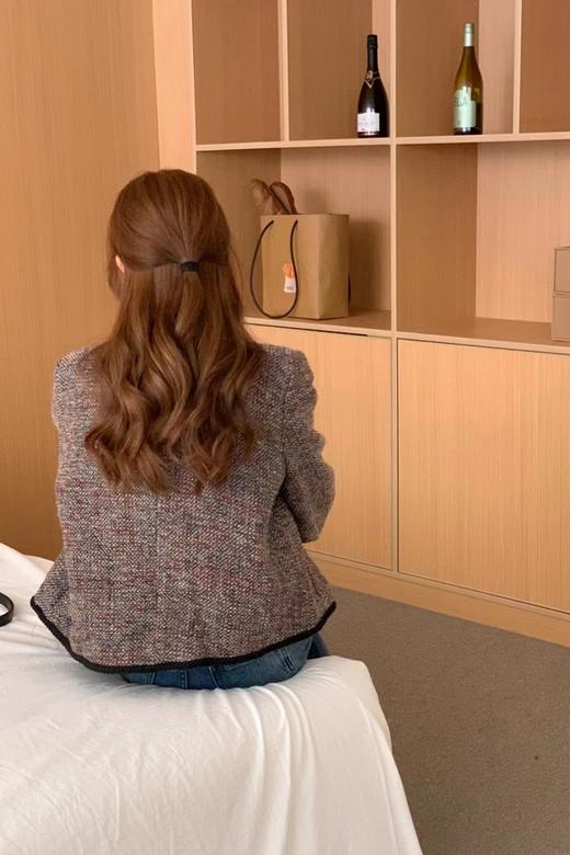 Le Malene 圆领粗花呢编织肌理感短款外套 19498 商品图5