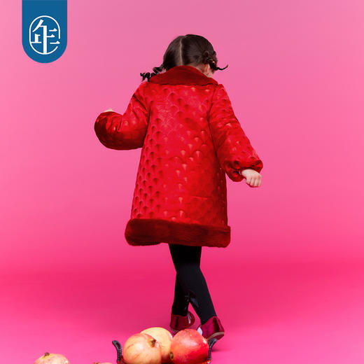 年衣童装女童改良旗袍外套冬季新款儿童演出服甜美新中式连衣裙喜乐福蛇旗袍裙 商品图4