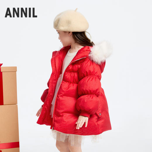 【极寒-15~-5℃】女童收腰羽绒外套虫长款外套冬季新款安奈儿童装实体店同款XG445761 商品图1
