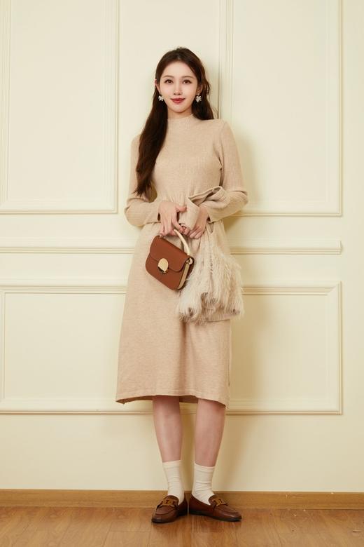 ELLA JADE 气质毛绒马甲连衣裙针织套装 19506 商品图3