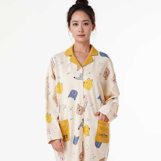 都市丽人睡衣单件裙生活家居无尘棉单面家居服LH16H6 商品图0