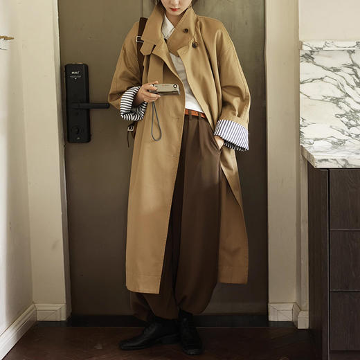 裁缝学苑AQ388立领落肩廓形长款风衣外套纸样女装大衣版型图纸 商品图4