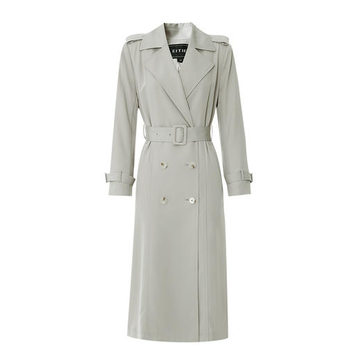 EITIE爱特爱春季新款修身气质风衣中长款纯色外套7704404 商品图5