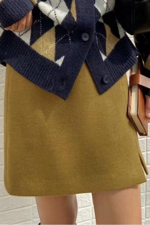 amadella 姜黄色毛呢半裙 15236 商品图0