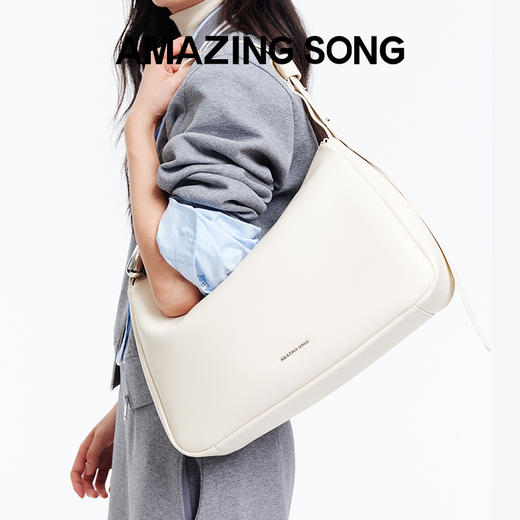 Amazing Song乙颂 慕斯包中号升级款 新款小众设计斜挎牛皮女士通勤单肩大包包 商品图1