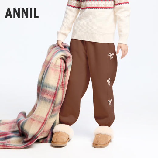 【实体店同款】女童复合绒暖夹裤厚裤子冬季新款安奈儿童装AG446825 商品图2