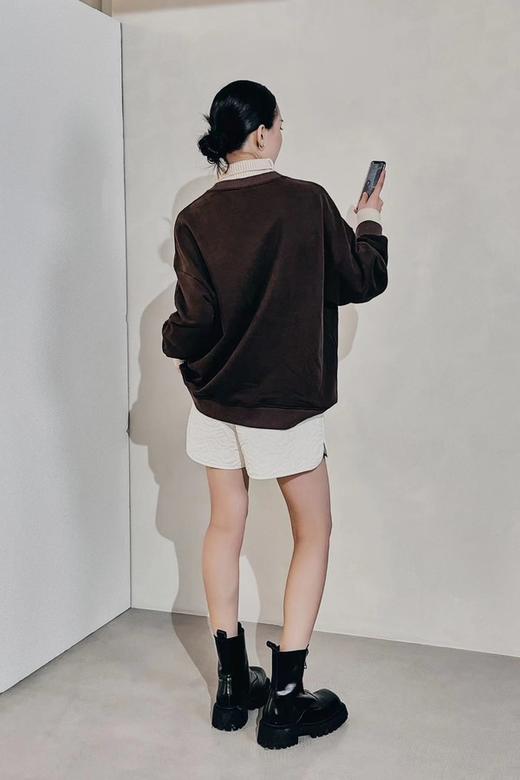 WHO KNOWS 假两件立体花朵装饰加绒卫衣 19553 商品图3