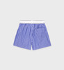 Sporty & Rich - Serif Logo Boxer Short - Blue/White Stripe - 女装 - 短裤 - 蓝色/白色条纹 商品缩略图1