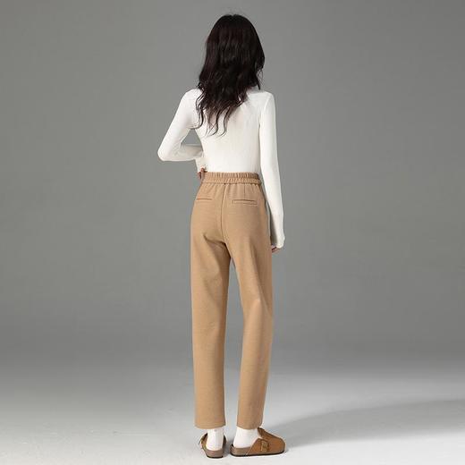 【高货xg】全新升级【铂金会员165/天猫219/差价54】(14954) 洛诗琳九分羊毛裤女2024冬季新款休闲百搭时髦宽腿镰刀裤 商品图1