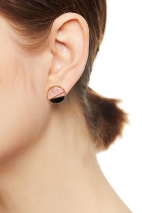 AVA 拼色几何圆形耳钉 7855