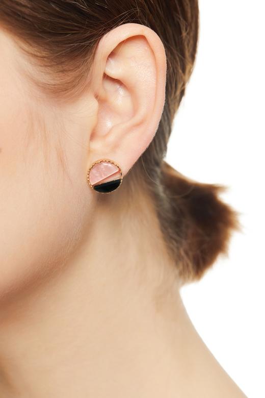 AVA 拼色几何圆形耳钉 7855 商品图0