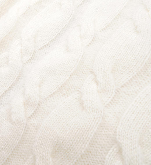 Sporty & Rich - SRC Cable-knit Wool Cashmere Zip hoodie - Cream/Navy - 女装 - 针织衫 - 奶油/海军蓝 商品图3