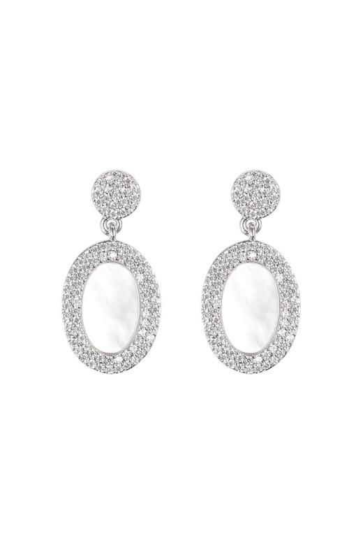 Time Made 银色锆石几何耳环 8667 商品图1