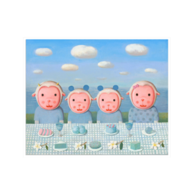 杨媛媛《全家福之海蓝蓝》版画