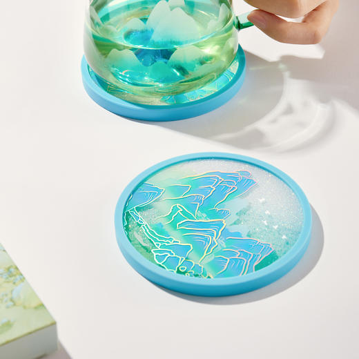 【故宫杯垫】千里江山图流沙杯垫隔热垫茶托博物馆文创礼物伴手礼 商品图5