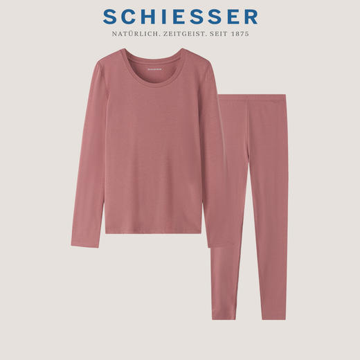 【棉粘薄款春秋初冬】SCHIESSER德国舒雅女士薄款单面布打底套装柔软舒适春秋初冬保暖必备（47.2%棉+46粘纤+6.8%氨纶）尺码M-XXL 60/23836W 商品图3