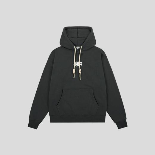 GOODBAI 双飞白鸽logo印花水洗做旧连帽加厚套头卫衣 商品图3