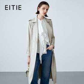 EITIE爱特爱春季新款修身气质风衣中长款纯色外套7704404