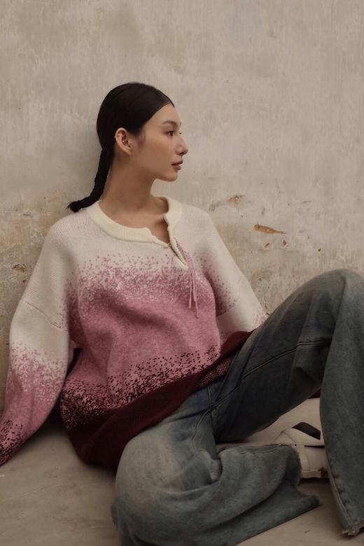 ANSUABEL 时尚个性渐变针织上衣 19510 商品图3