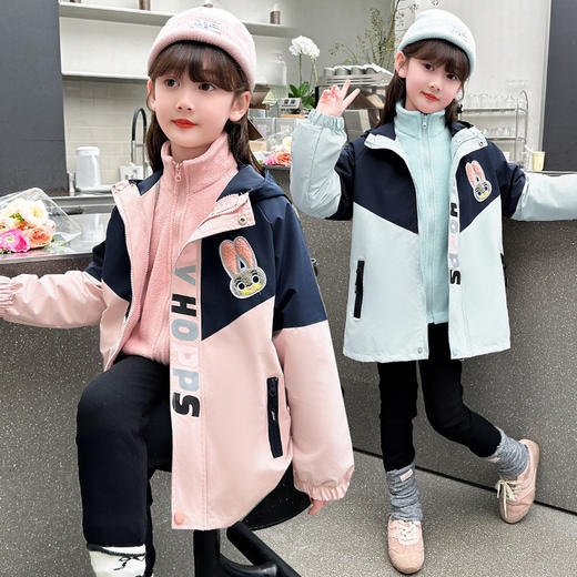【三合一冲锋衣】可拆卸两件外套 中大童两件套外套春秋冬加绒加棉加厚 商品图8