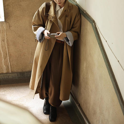 裁缝学苑AQ388立领落肩廓形长款风衣外套纸样女装大衣版型图纸 商品图3