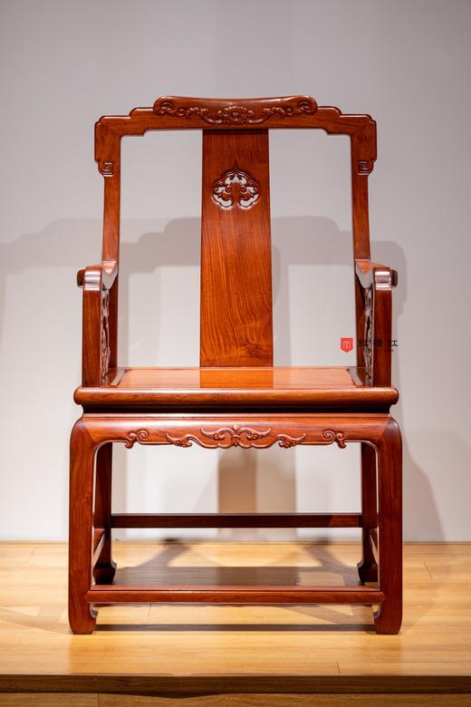 红桥红  家具严选  缅甸花梨（大果紫檀）【如意缠枝纹 扶手椅】 商品图0
