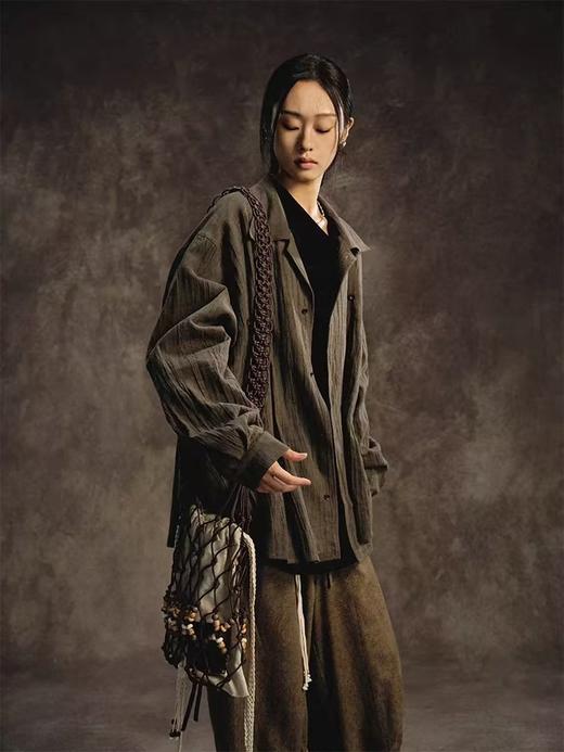 共和GongheRepub/GH24016/「枝桠」油蜡棉结绳新中式编织斜挎包 商品图3