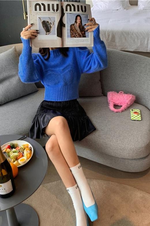 Stay2Weeks 克莱因蓝泡泡袖针织上衣 15106 商品图1