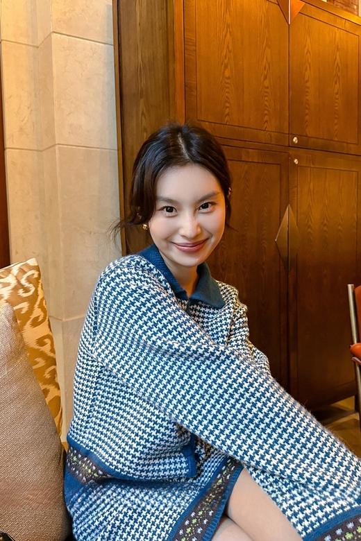 LNNNS 撞色翻领千鸟格开衫半裙针织套装 19528 商品图9