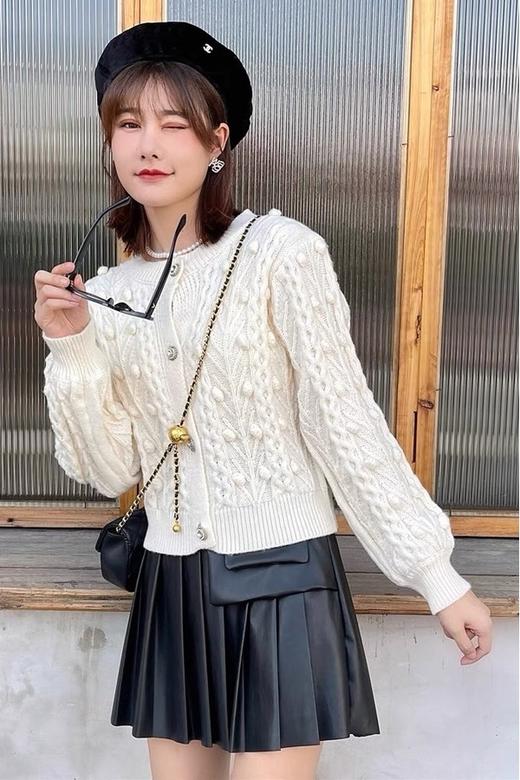 Stay2Weeks 圆领提花肌理感针织开衫外套 15230 商品图1