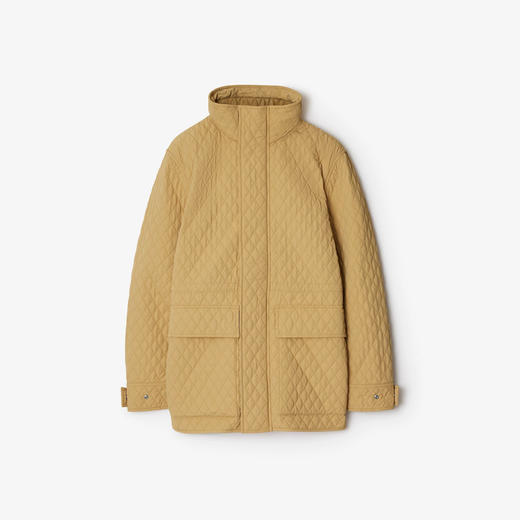 【一】BURBERRY 巴宝莉 女士格纹连帽绗缝尼龙外套棉服 驼色 8093877 B8626 商品图0