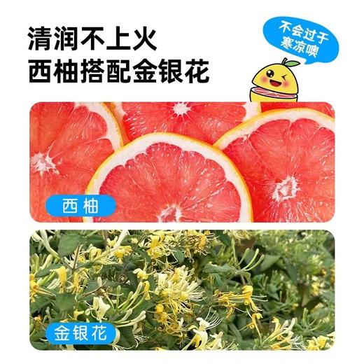 【维生素补给站，富含维生素C】金银花柚子汁 儿童爱喝金银花果汁 酸酸甜甜西柚汁 清润下火饮料100ml/包-QQ 商品图3