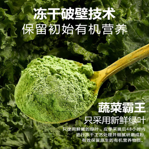 【食蔬新方式，好喝易坚持】羽衣甘蓝粉 冻干青汁羽衣甘蓝蔬菜粉 膳食纤维饱腹代餐 脱水果蔬粉-QQ 商品图1