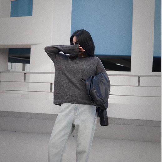 【顺丰包邮】45203 洛诗琳高支100羊毛无缝圆领插肩袖套头毛衣3393 商品图1