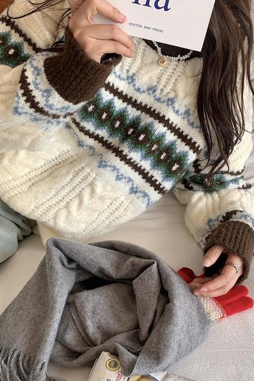 LNNNS 复古氛围感撞色针织上衣 19591 商品图3