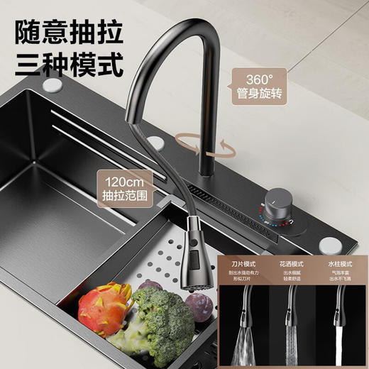 四季沐歌（MICOE）纳米手工水槽单槽加厚304不锈钢多功能水池洗菜盆水槽 万家 M-B1020(68)M（升级） 商品图6