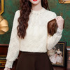 SMZ32773加绒加厚蕾丝打底衫高级感2024新款冬季内搭保暖上衣女洋气小衫潮 商品缩略图1